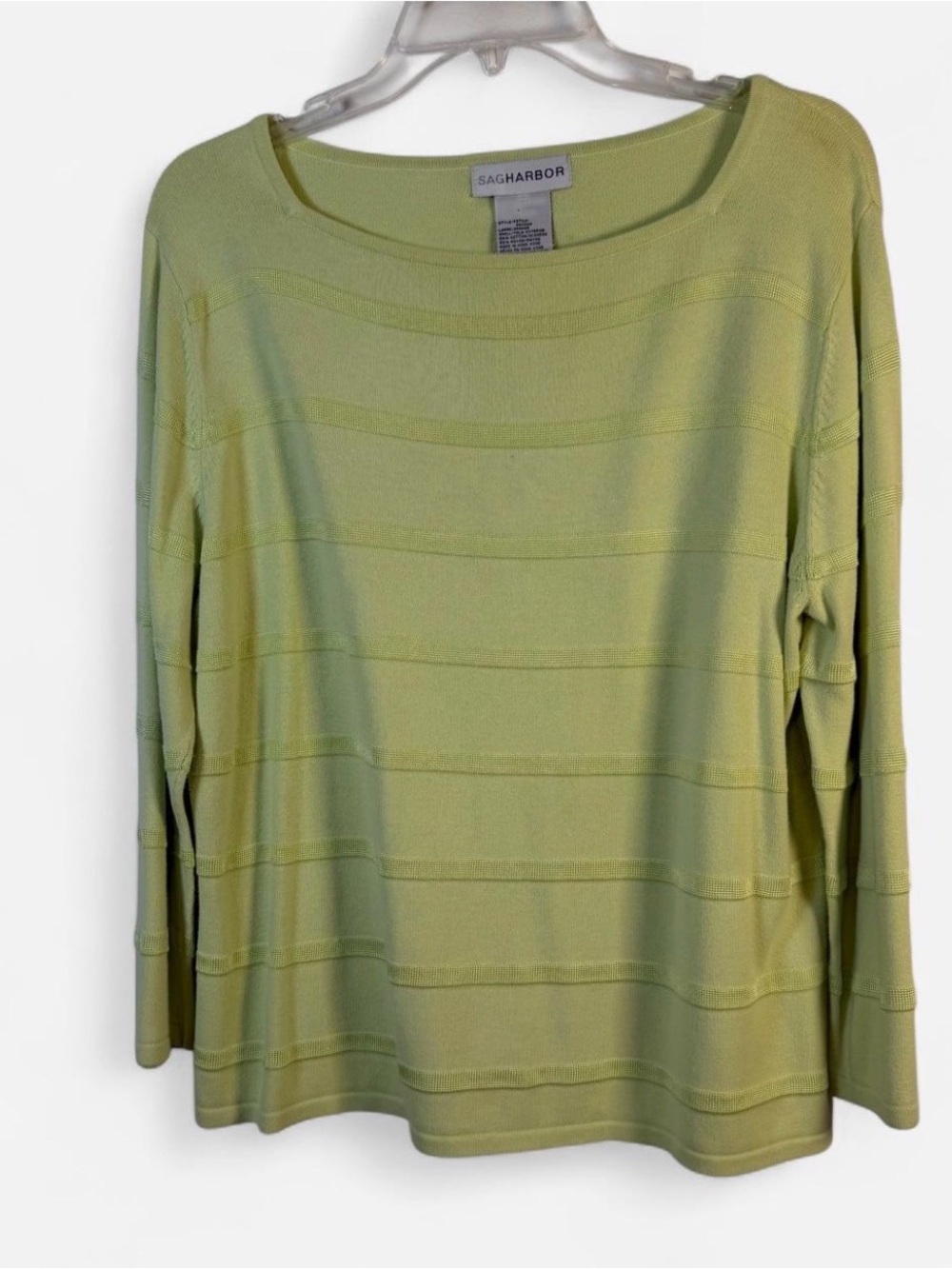 Sag Harbor Women's Sage Green Scoop Neck Sweater